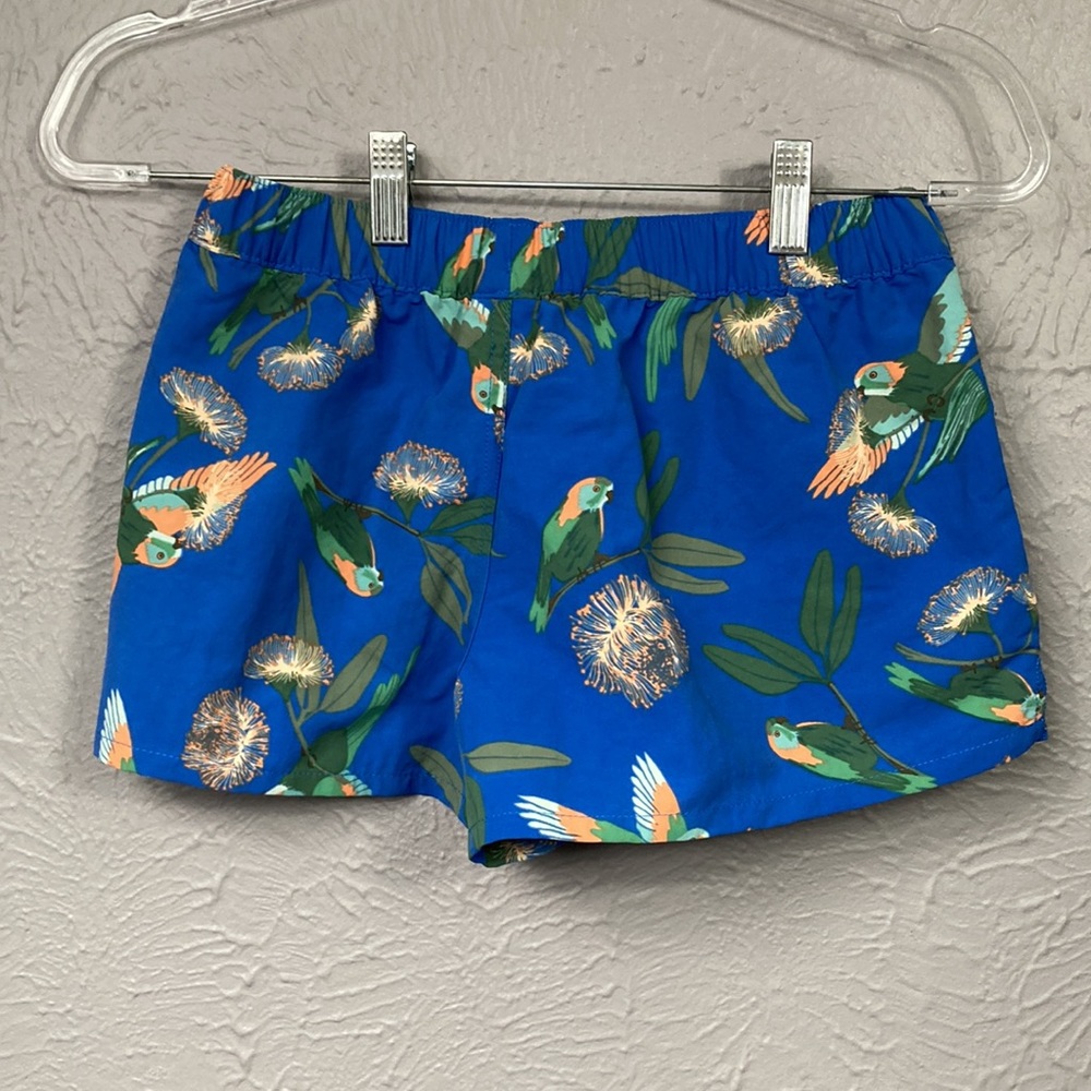 Patagonia Blue Parrot Print 100% Recycled Nylon Tropical Shorts Women's … - Picture 11 of 11